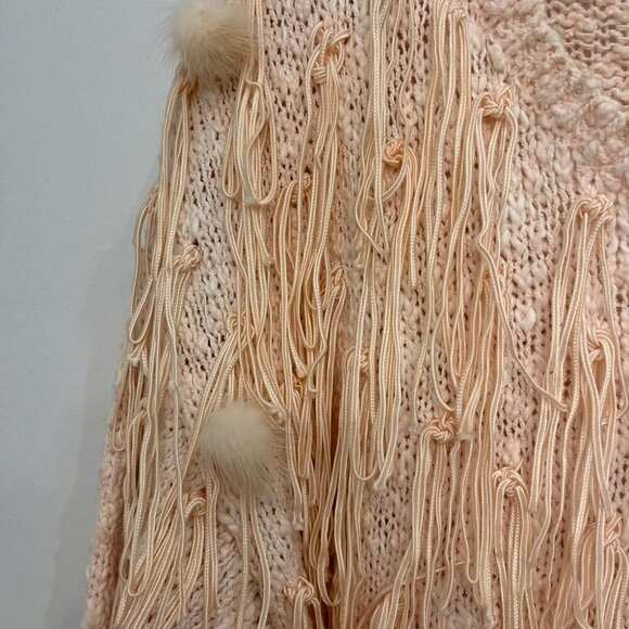 Vintage unique Bonnie and Bill dust pink with frings and pompom size medium - Picture 4 of 10